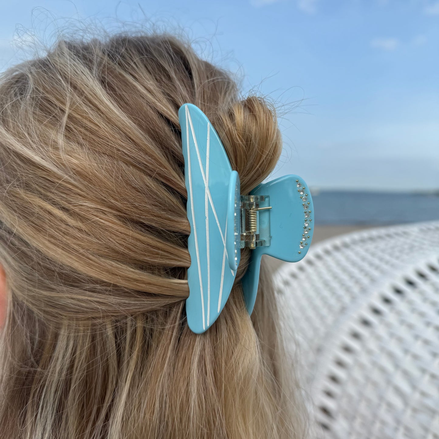 Round Clip / BlueStripes L