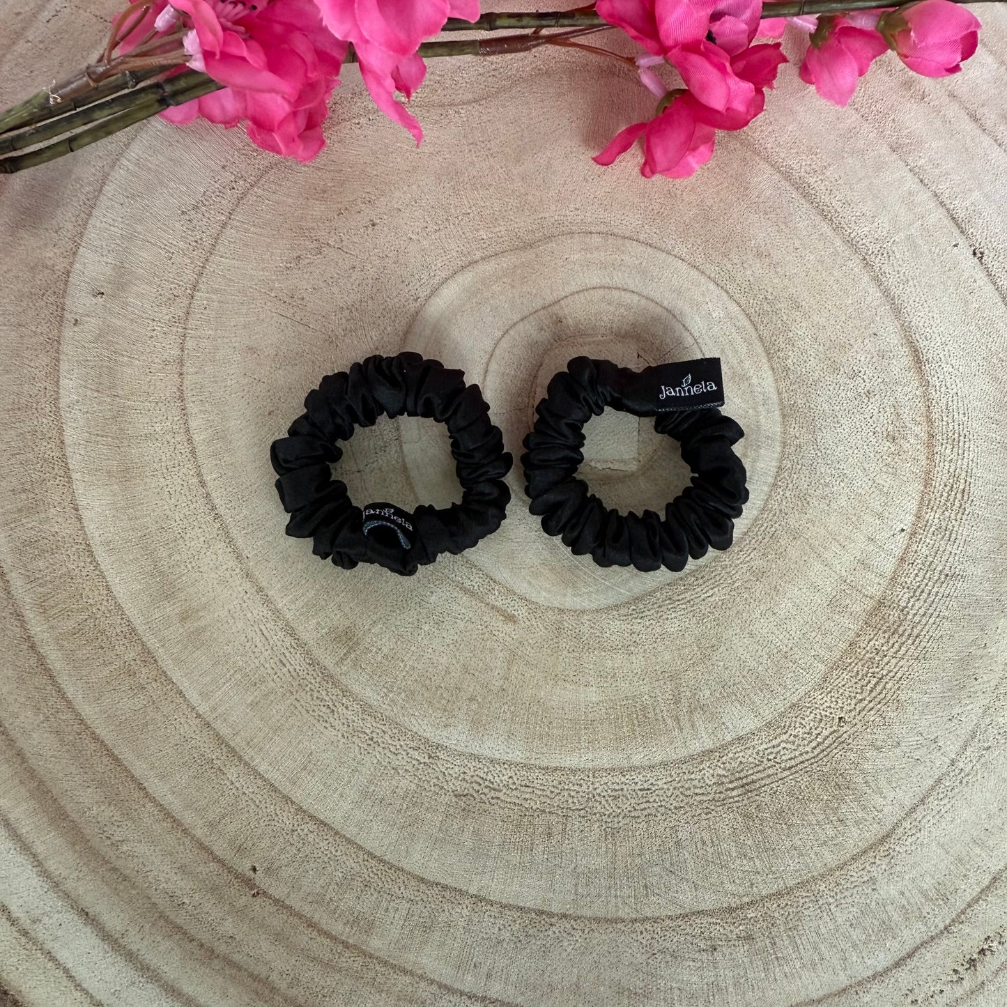 Silk Scrunchie 2er Set / Blacky Mini