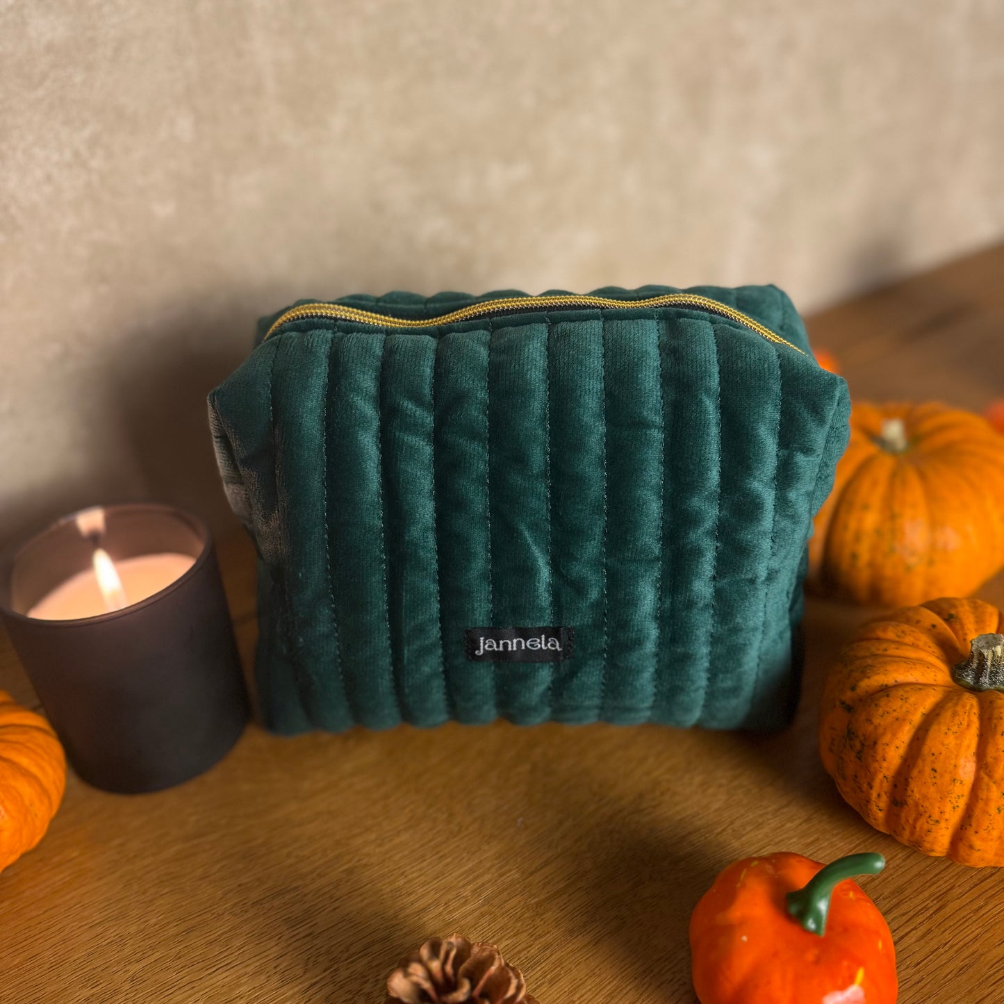 Kosmetiktasche / Golden Green L