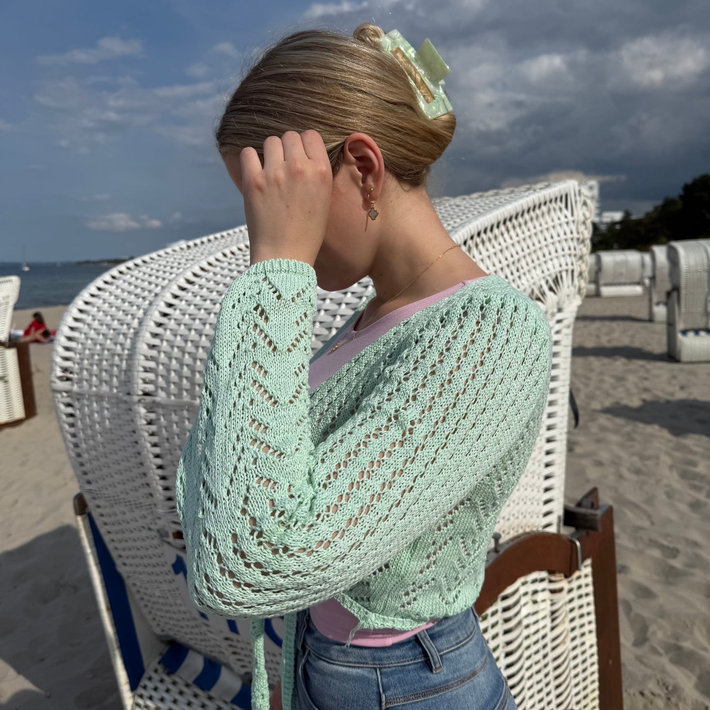 Bolero Strickjacke /Hellgrün