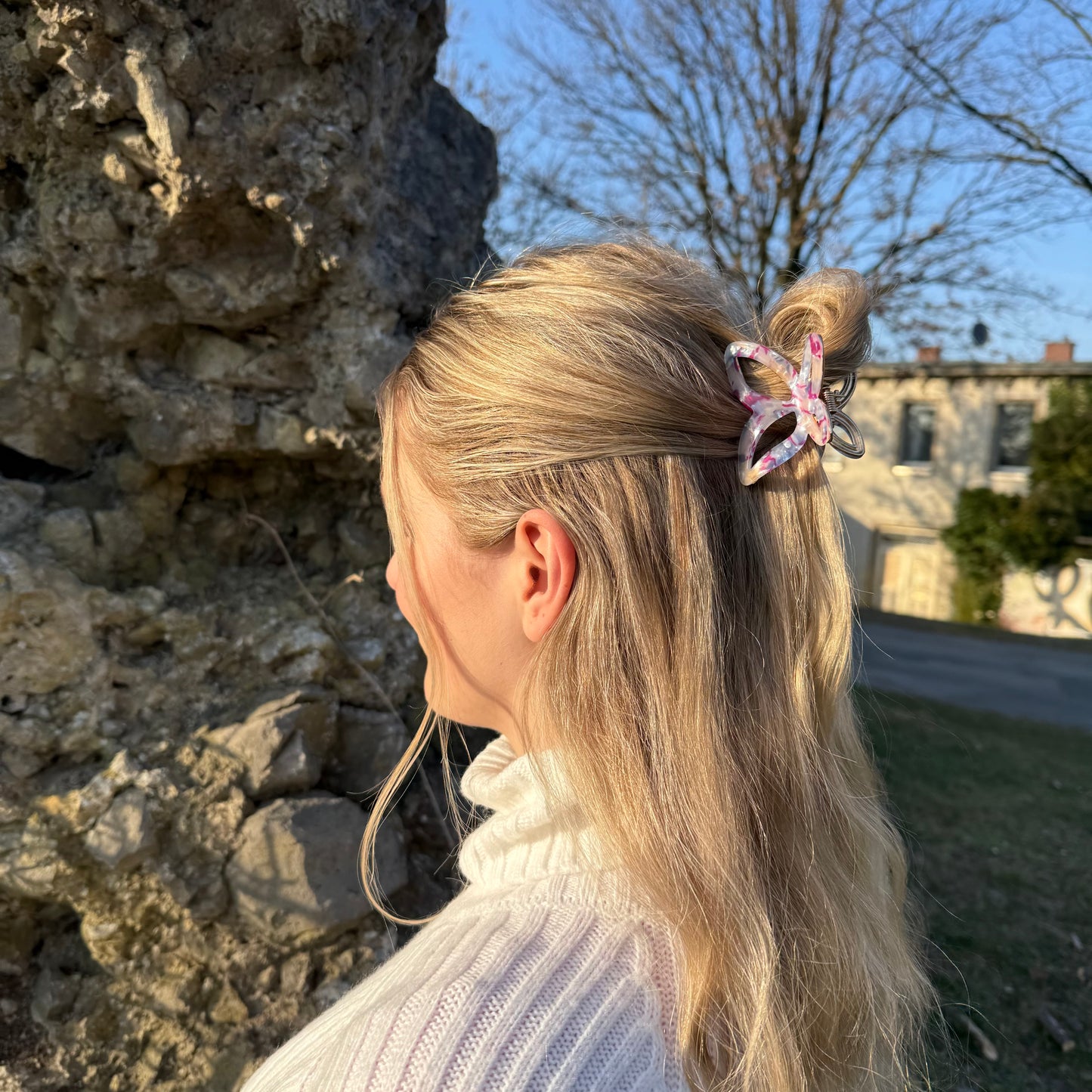 Butterfly Metall Clip / Lavender Sky