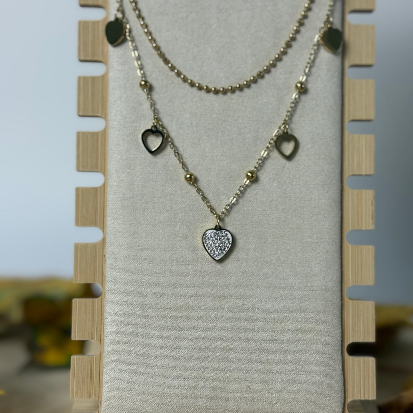 Kette / HerzGlitzer Gold