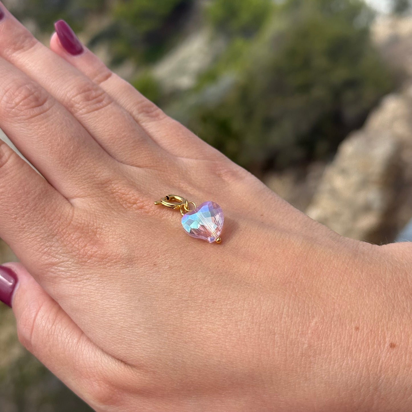 Charm / Herz Rosa 3D (Schmuck)