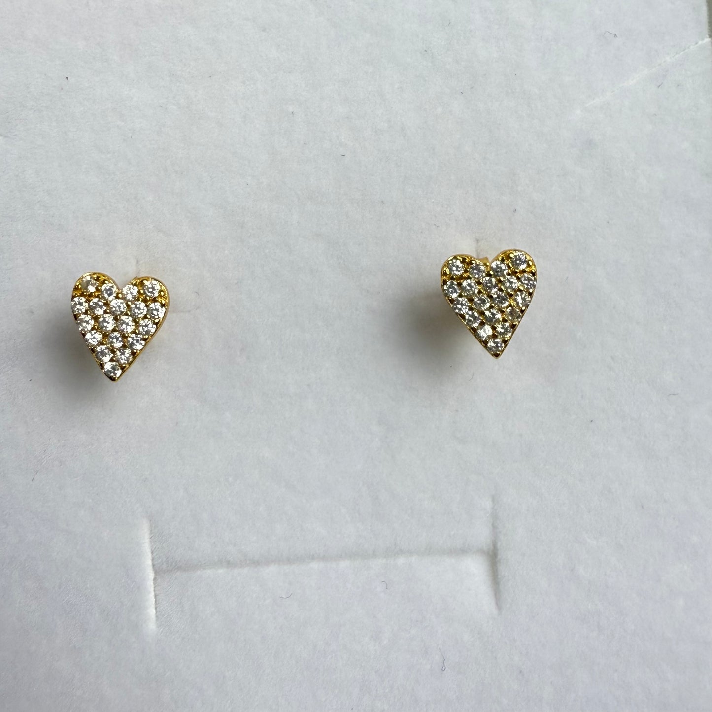 Ohrringe / Herz Strass Gold