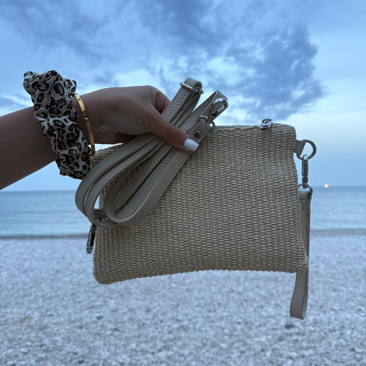 Bast Clutch / Weiß