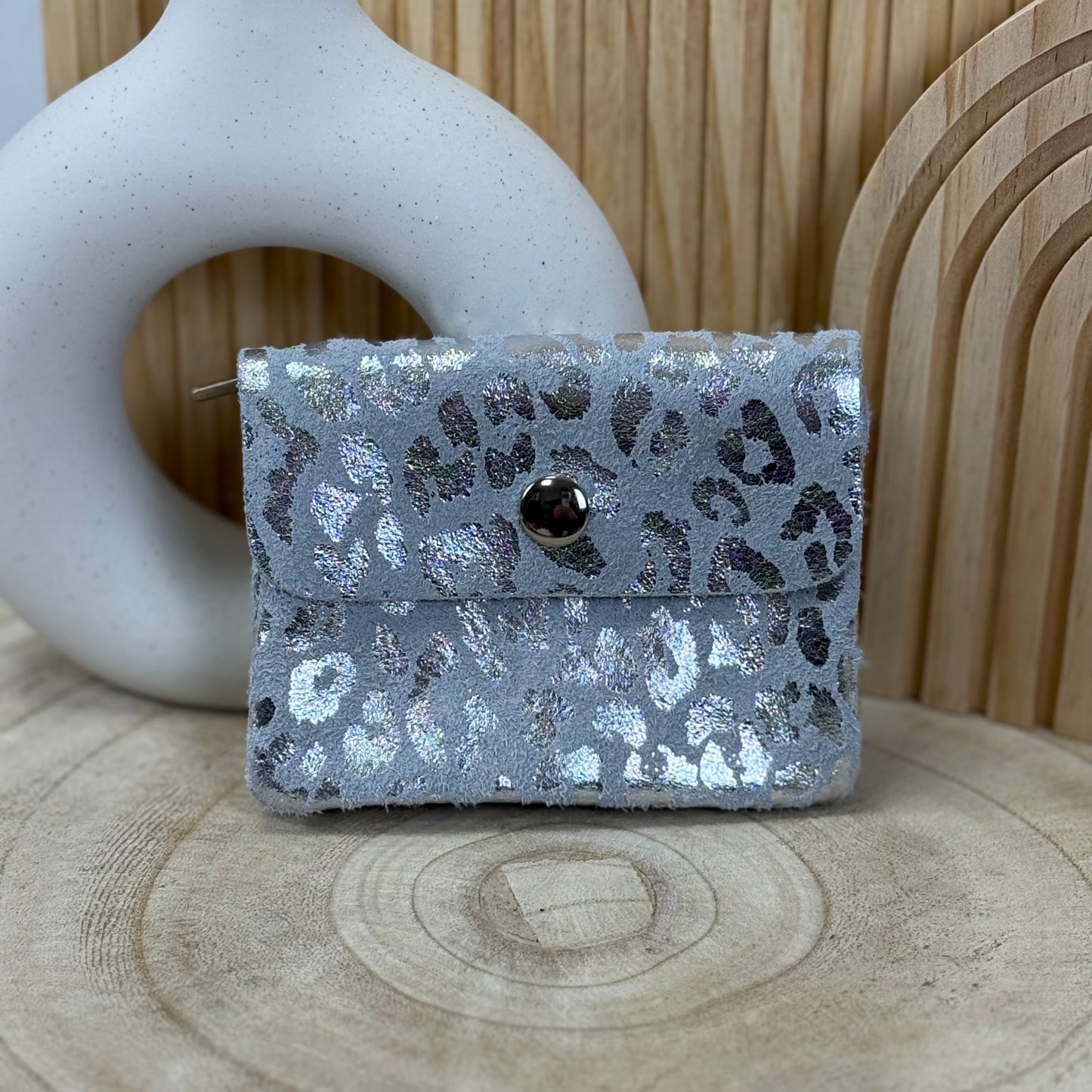 LeoHellblau Geldbörse Mini (echtes Leder)