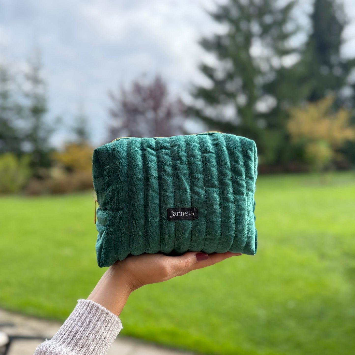 Kosmetiktasche / Golden Green L