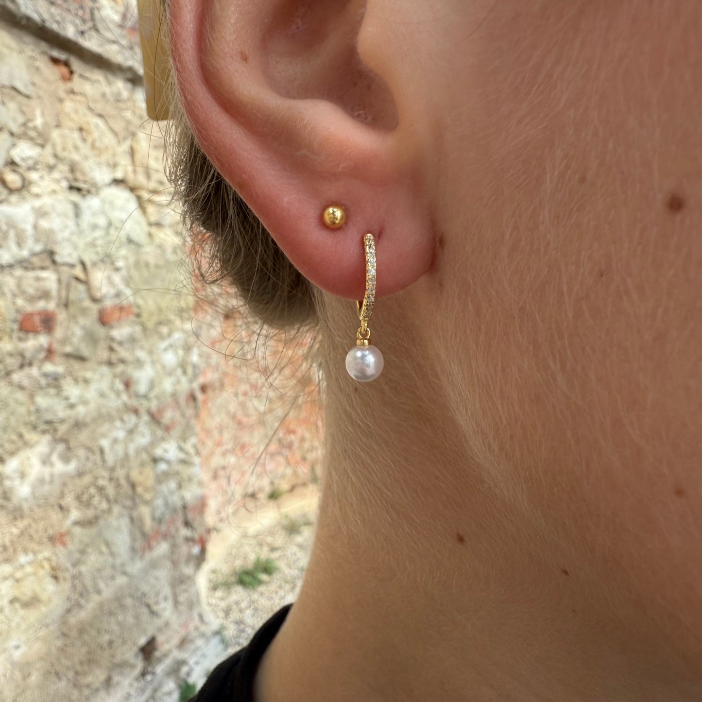Creolen Perle / Gold