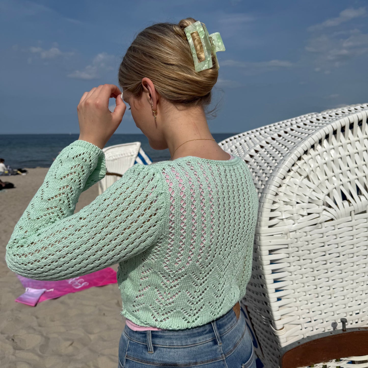 Bolero Strickjacke /Hellgrün