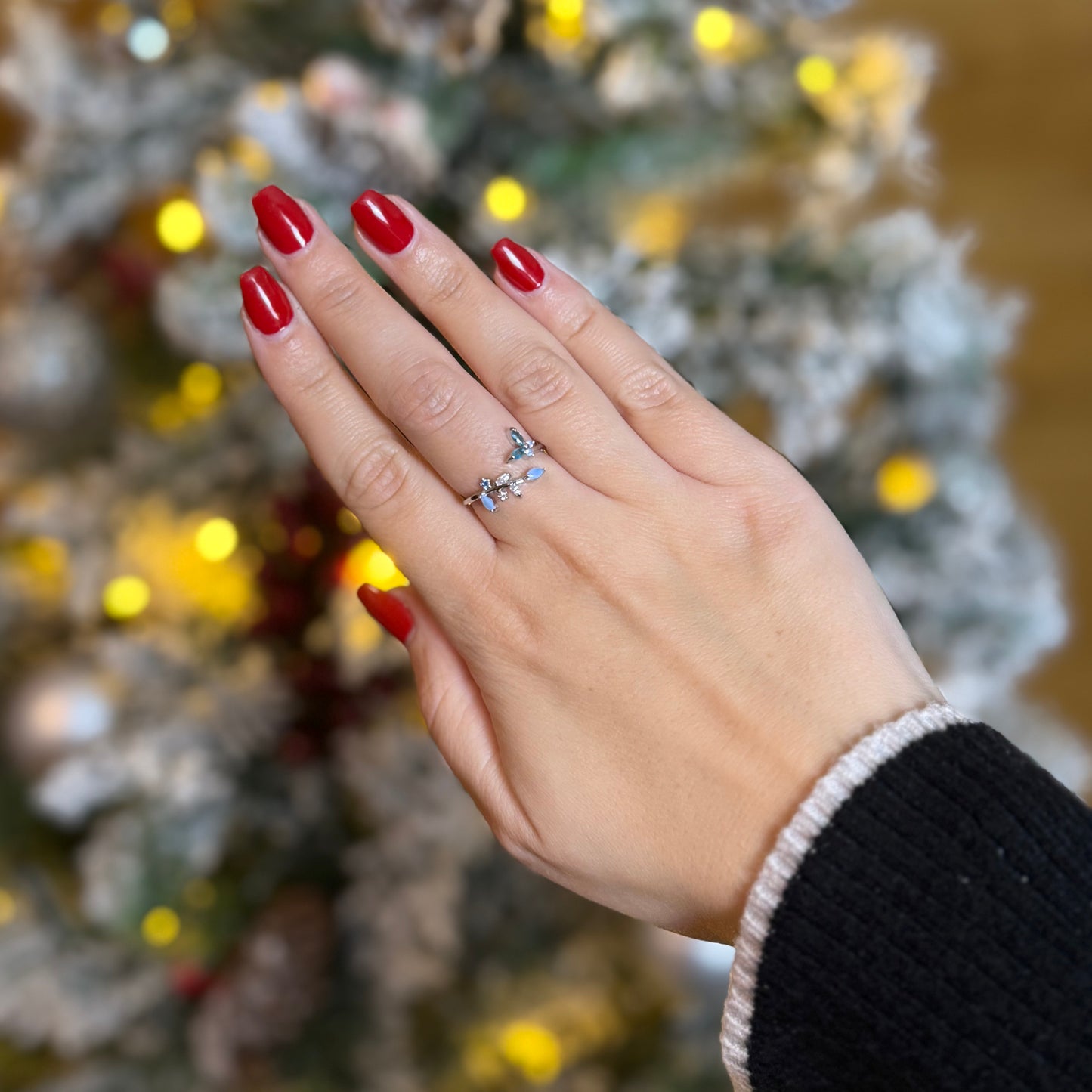 Ring Crystal Blue / Silber