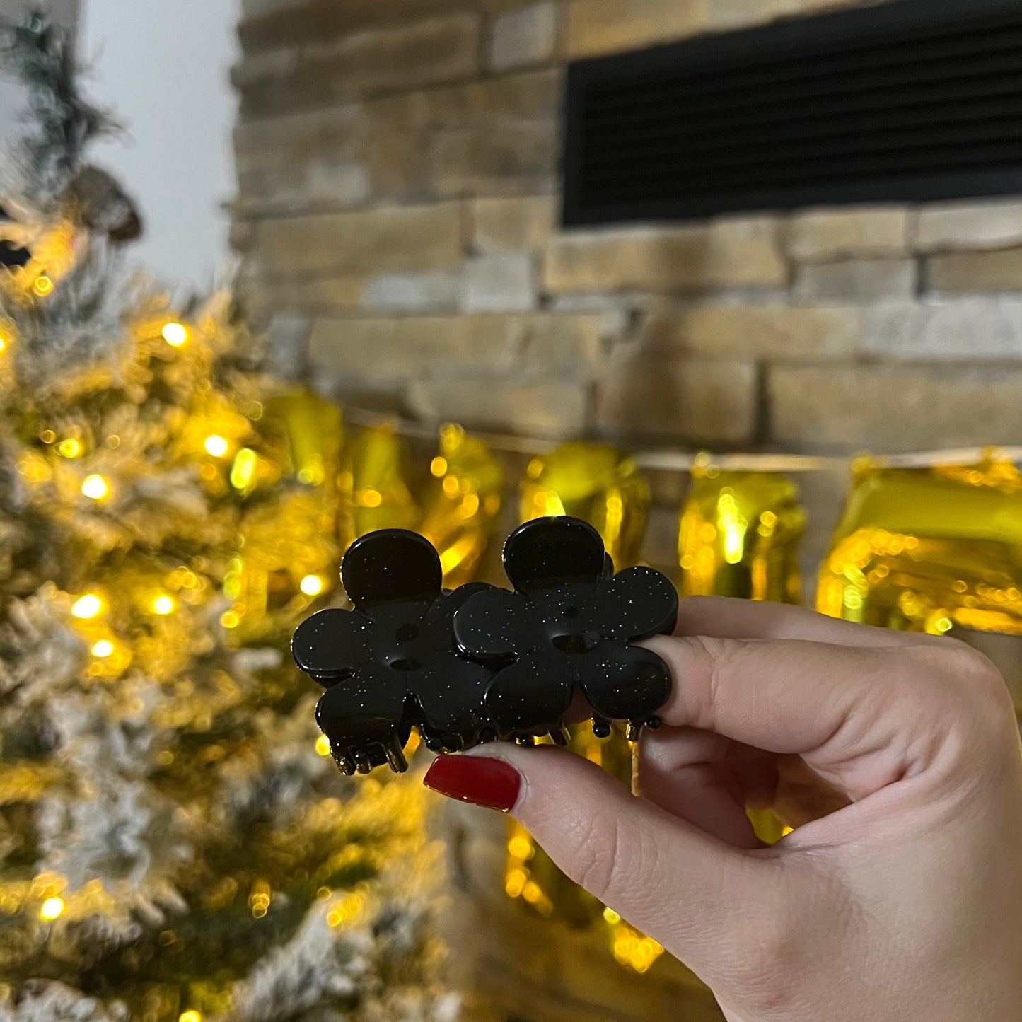 FlowerPower Clip 2er Set / BlackSparkle Mini