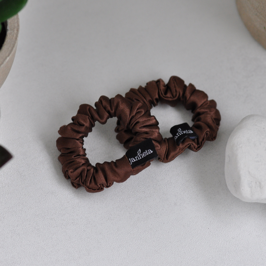 Silk Scrunchie 2er Set / Teddy Mini