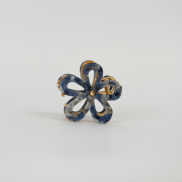Blume Metall Haarklammer / Aqua