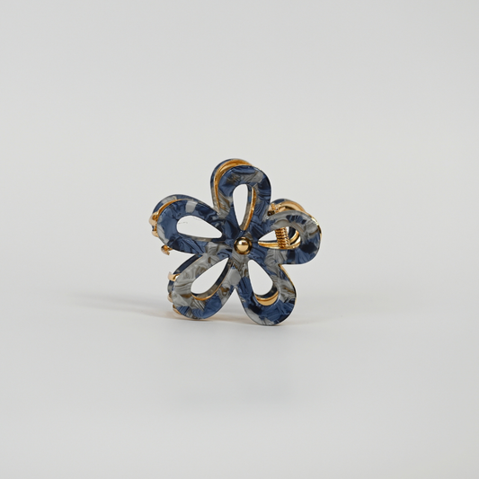 Blume Metall Haarklammer / Aqua