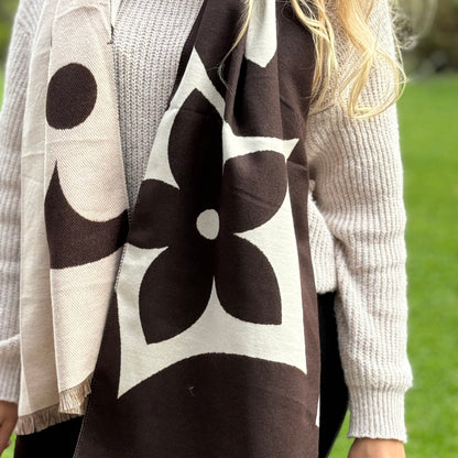 Soft Schal / Flower Braun