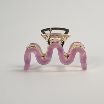 Wave Metall Haarklammer / Purple