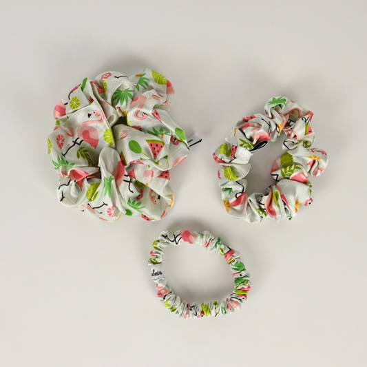 Silk Scrunchie / PinkFlamingo