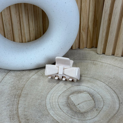 Bow Clip / Creme Mini S