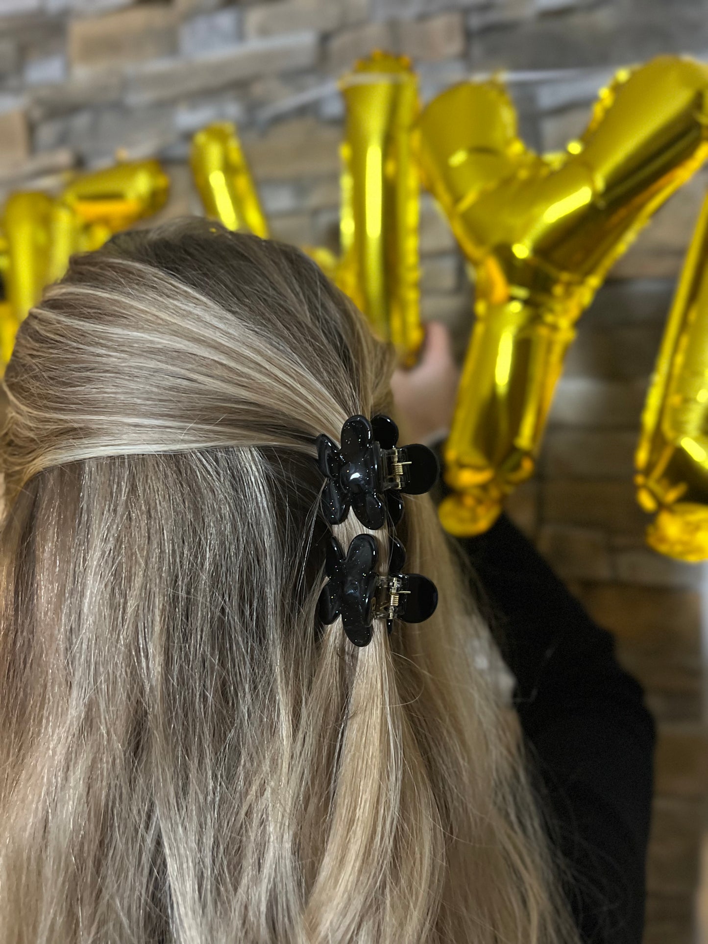 FlowerPower Clip 2er Set / BlackSparkle Mini