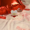 Round Heart Clip / RedWhite L