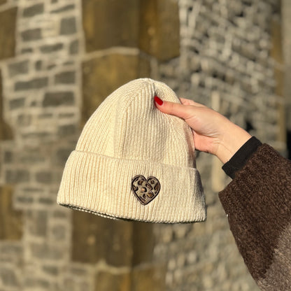 Mütze / Creme Leo Herz
