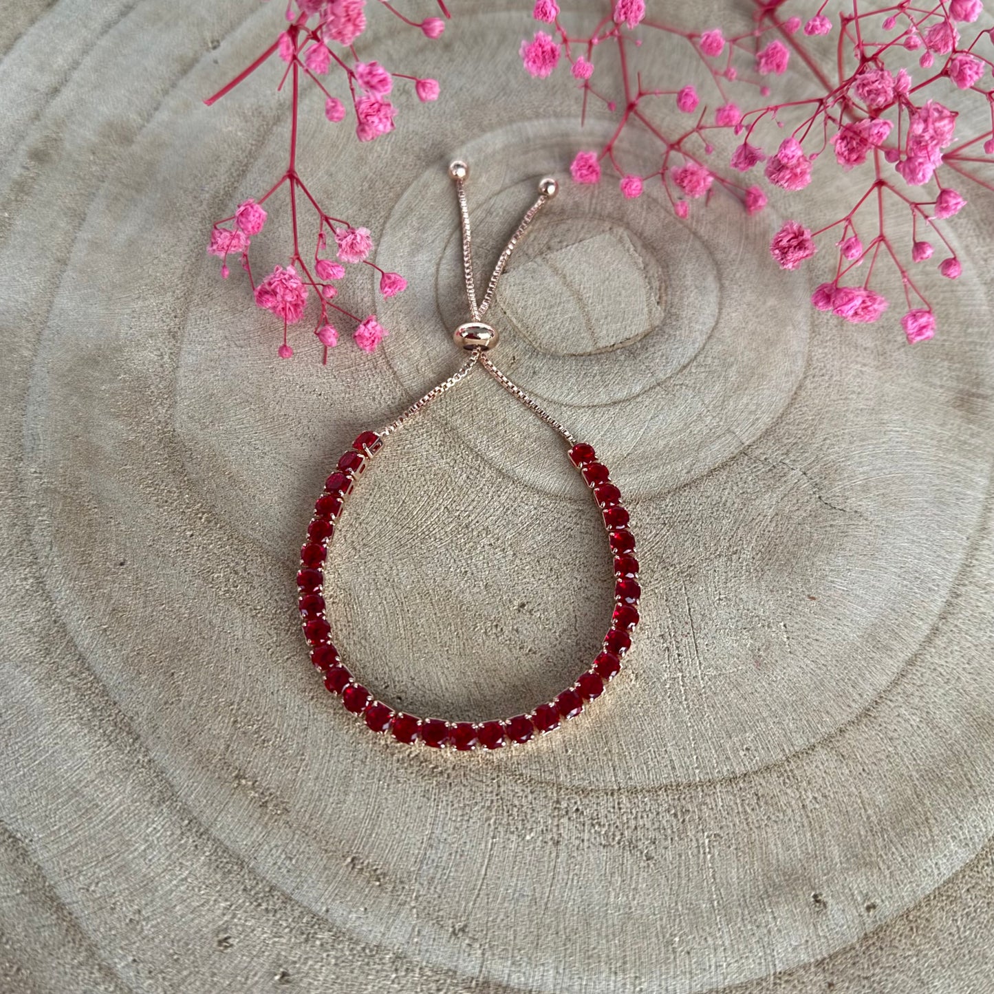 Armband / Strass Rot