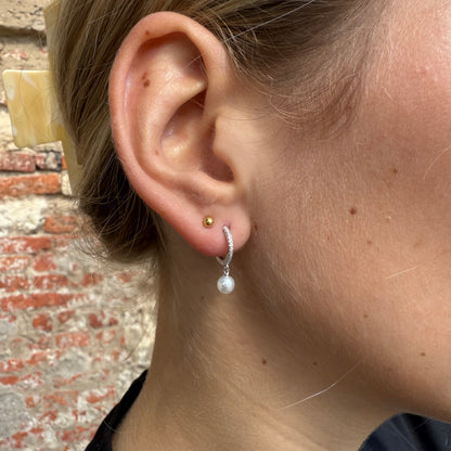 Creolen Perle / Silber