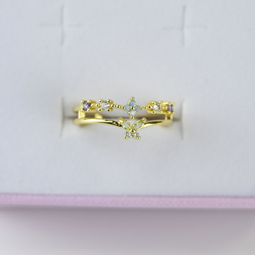 Double Ring / Stone Gold