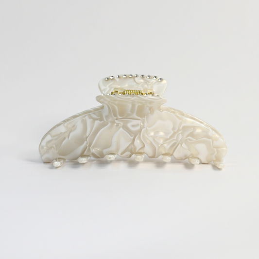 Round Clip / SeaShellWhiteDiamond L