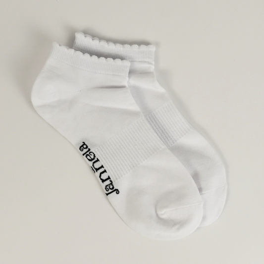 Sneaker Socken / White 2er Pack (Rüschen)