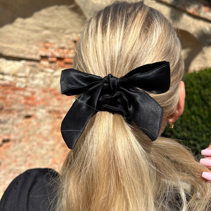 Schleife Silk Scrunchie / Blacky 2,5cm