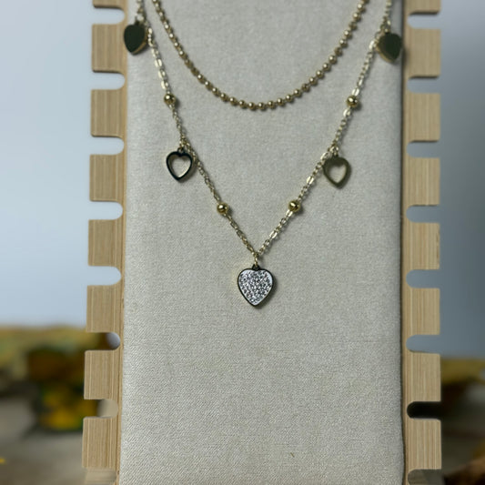 Kette / HerzGlitzer Gold