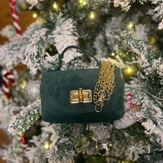 Cira Tasche / Dunkelgrün Wildleder