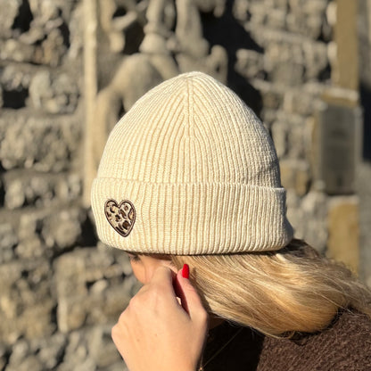 Mütze / Creme Leo Herz