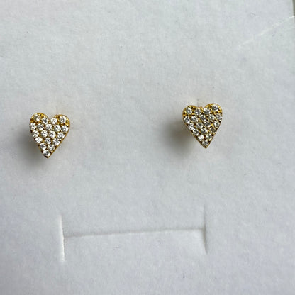 Ohrringe / Herz Strass Gold