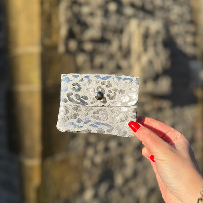 LeoHellblau Geldbörse Mini (echtes Leder)