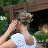 Blume Metall Haarklammer / Aqua