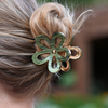 Blume Metall Haarklammer / Green