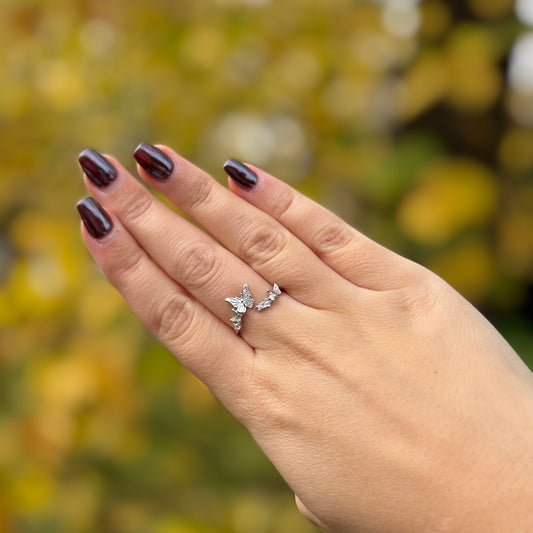Ring / Schmetterlinge Silber