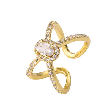 DoubleCrystal White Ring