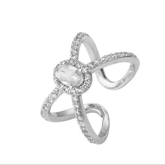 DoubleCrystal White Ring