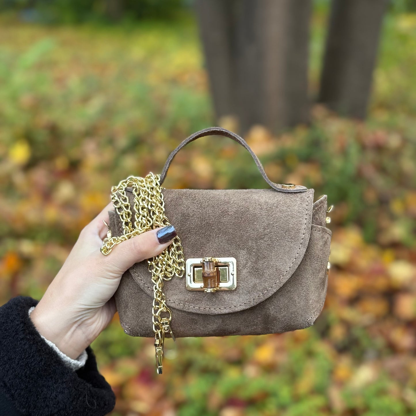 Cira Tasche / Dunkelbraun Wildleder