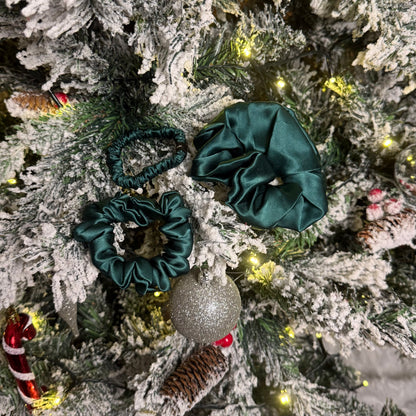 Silk Scrunchie / Green Shine