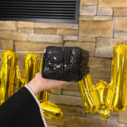 Kosmetiktasche / BlackGlitter M