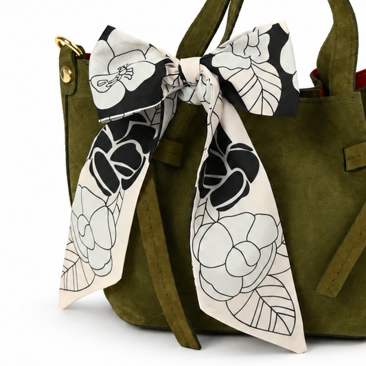 Taschen Band /  DarkGreenWhiteFlower