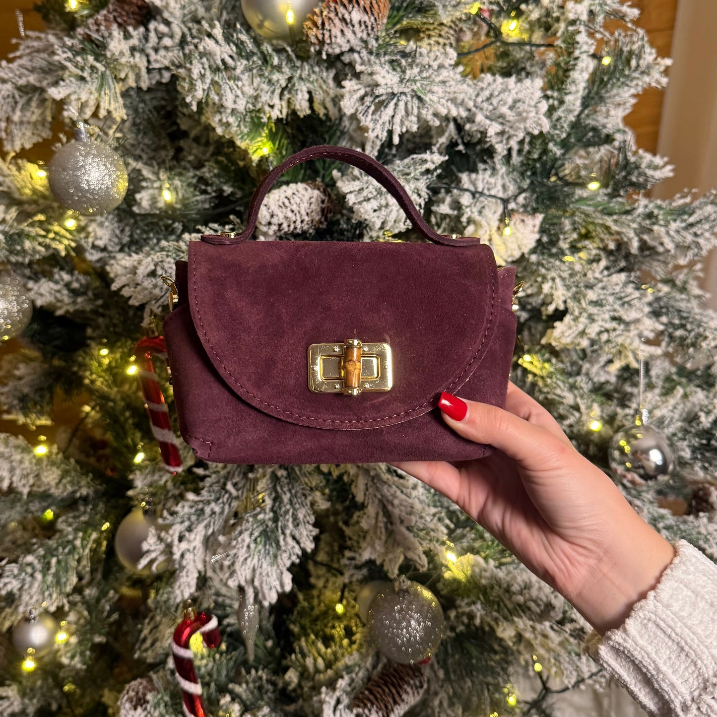 Cira Tasche / PlumBordeaux Wildleder