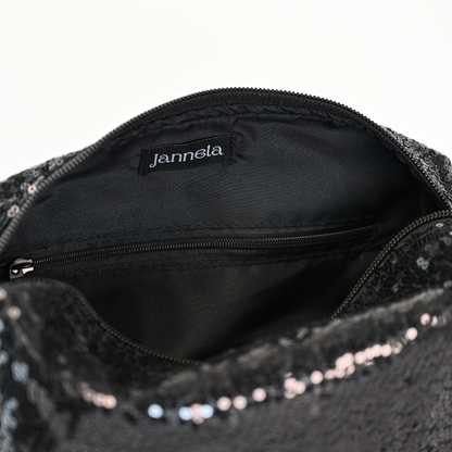 Kosmetiktasche / BlackGlitter L