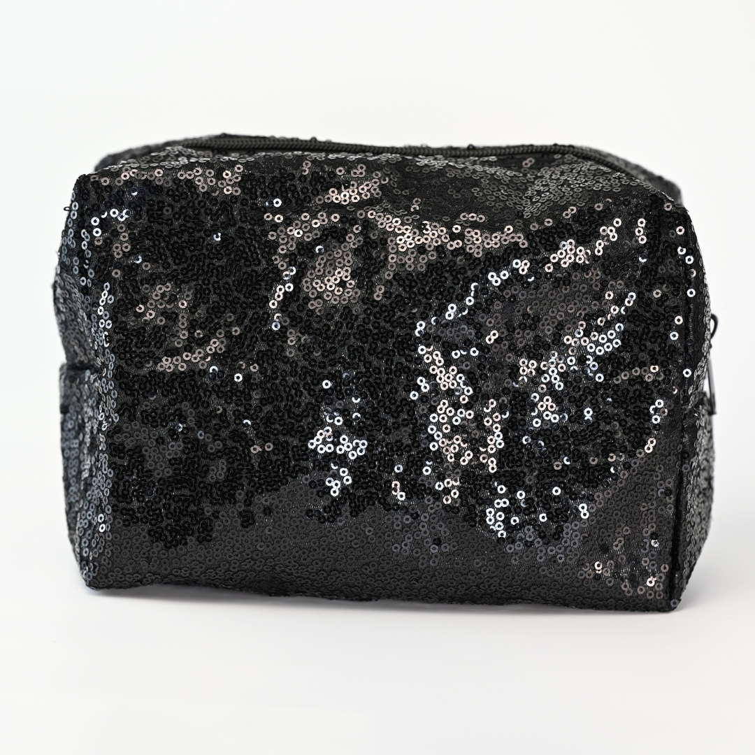 Kosmetiktasche / BlackGlitter L