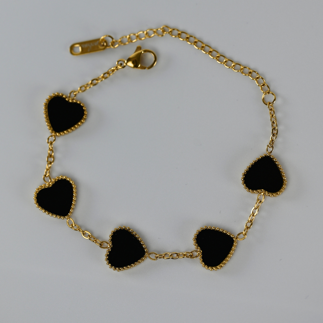 Herz Armband / Schwarz