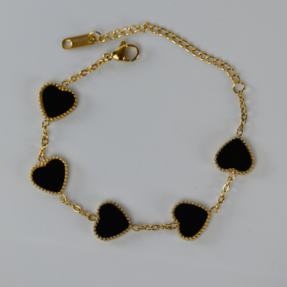 Herz Armband / Schwarz